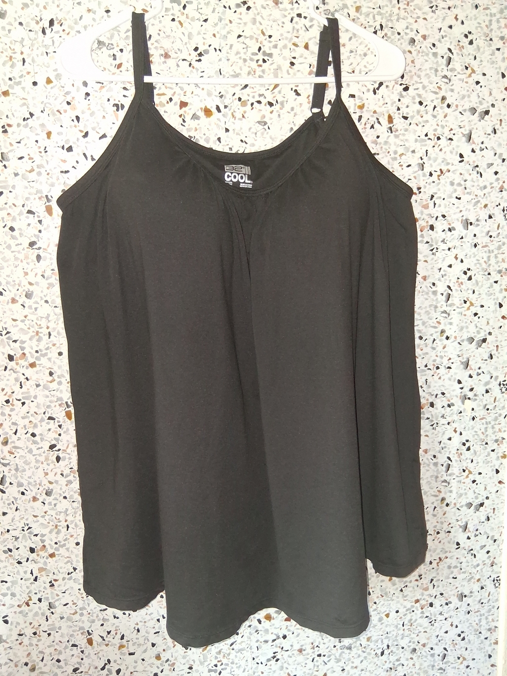 32 Degrees Cool Cami Top Black Size 2XL Black Built-in Padded Bra
